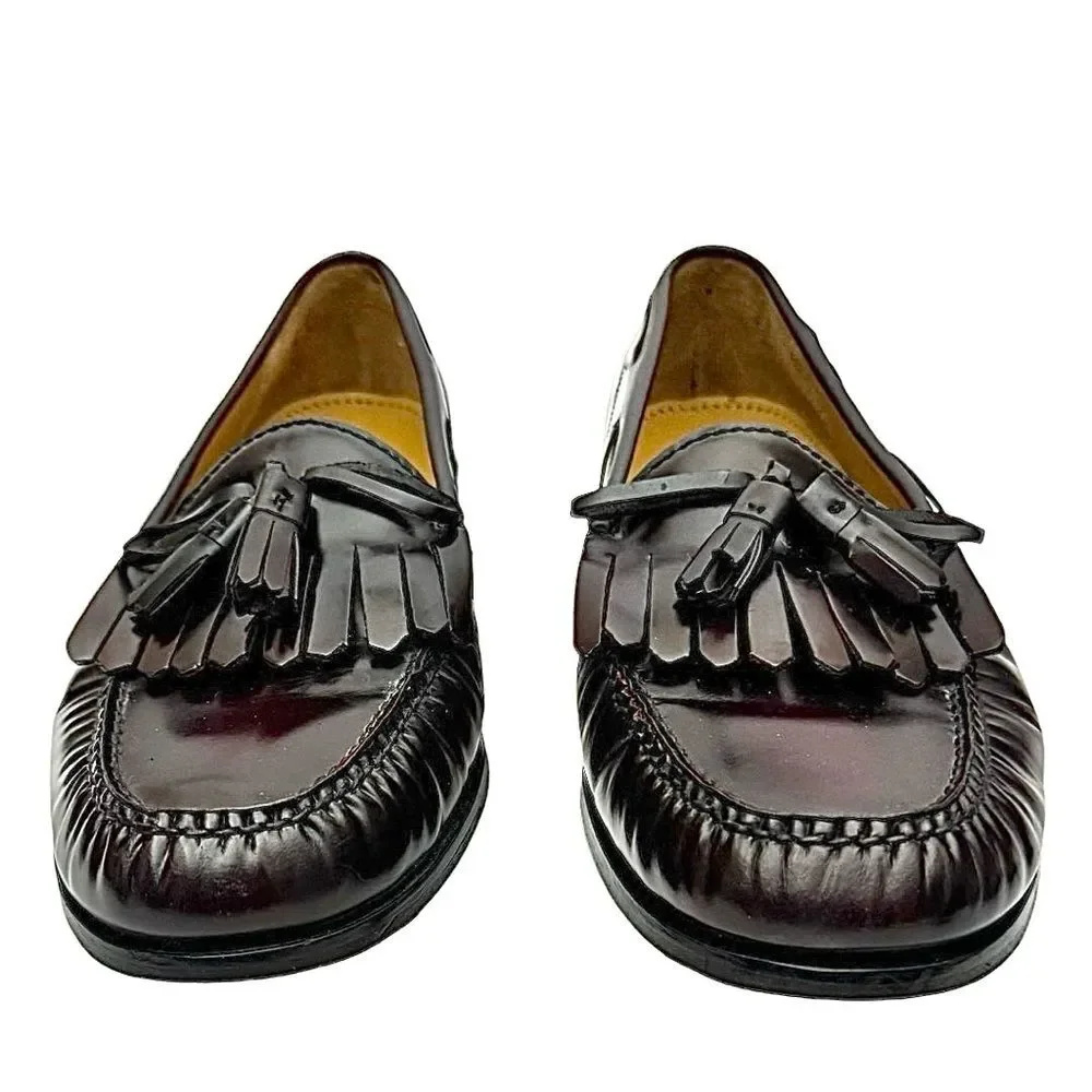 COLE HAAN Men’s Classic Burgundy Leather Tassel Loafers Size 11 D – Pre-Owned